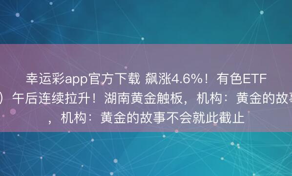 幸运彩app官方下载 飙涨4.6%！有色ETF华宝（159876）午后连续拉升！湖南黄金触板，机构：黄金的故事不会就此截止