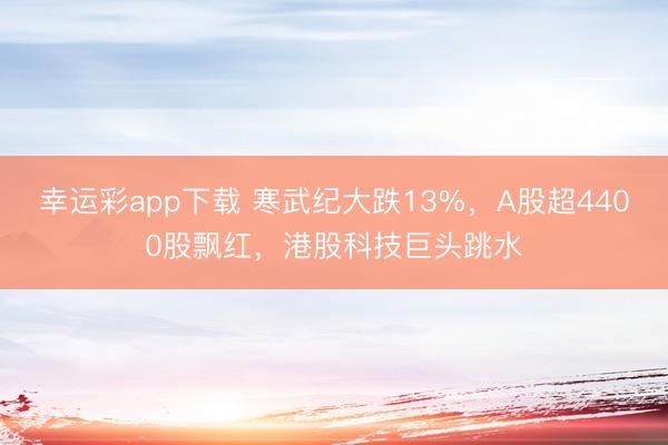 幸运彩app下载 寒武纪大跌13%，A股超4400股飘红，港股科技巨头跳水