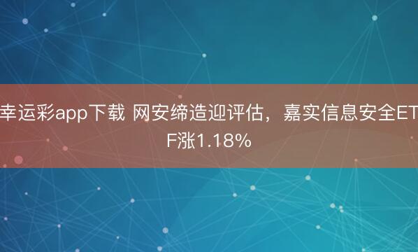 幸运彩app下载 网安缔造迎评估，嘉实信息安全ETF涨1.18%