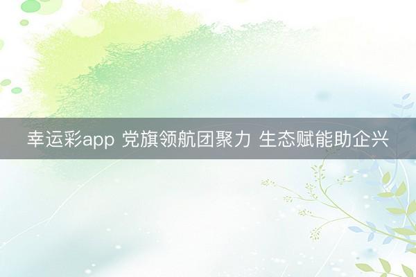 幸运彩app 党旗领航团聚力 生态赋能助企兴