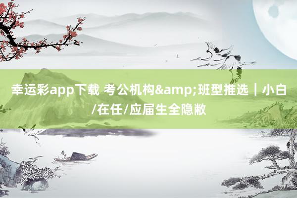 幸运彩app下载 考公机构&班型推选｜小白/在任/应届生全隐敝