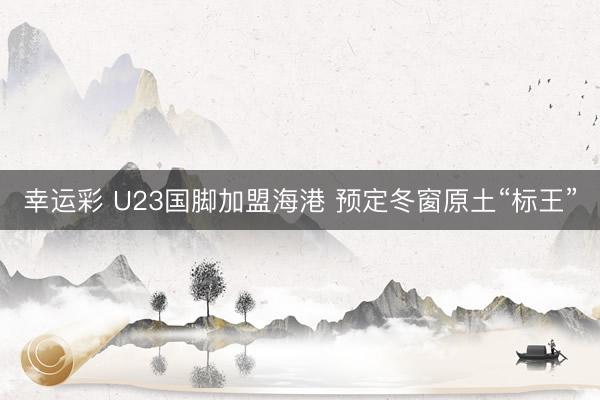 幸运彩 U23国脚加盟海港 预定冬窗原土“标王”