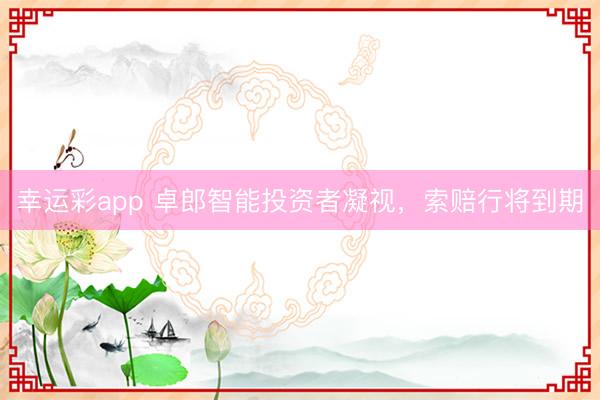 幸运彩app 卓郎智能投资者凝视，索赔行将到期