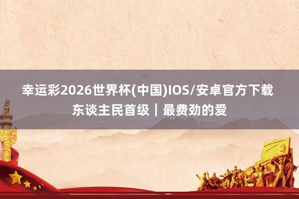 幸运彩2026世界杯(中国)IOS/安卓官方下载 东谈主民首级|最费劲的爱