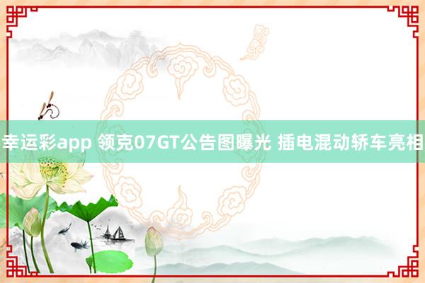 幸运彩app 领克07GT公告图曝光 插电混动轿车亮相