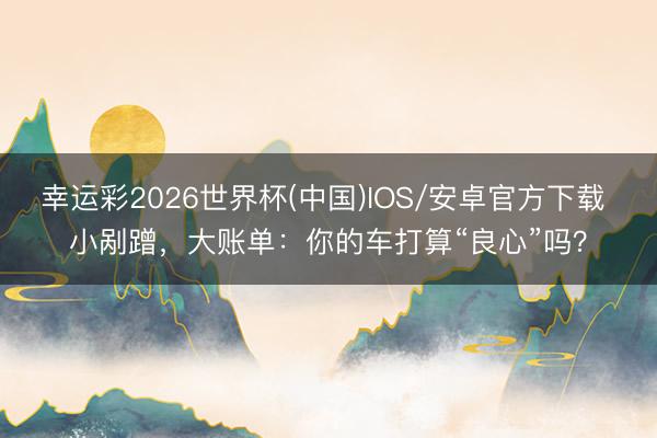 幸运彩2026世界杯(中国)IOS/安卓官方下载 小剐蹭,大账单:你的车打算“良心”吗?