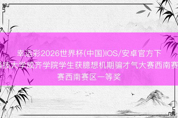 幸运彩2026世界杯(中国)IOS/安卓官方下载 电子科技大学成齐学院学生获臆想机期骗才气大赛西南赛区一等奖