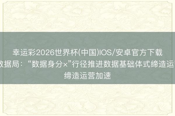 幸运彩2026世界杯(中国)IOS/安卓官方下载 国度数据局：“数据身分×”行径推进数据基础体式缔造运营加速