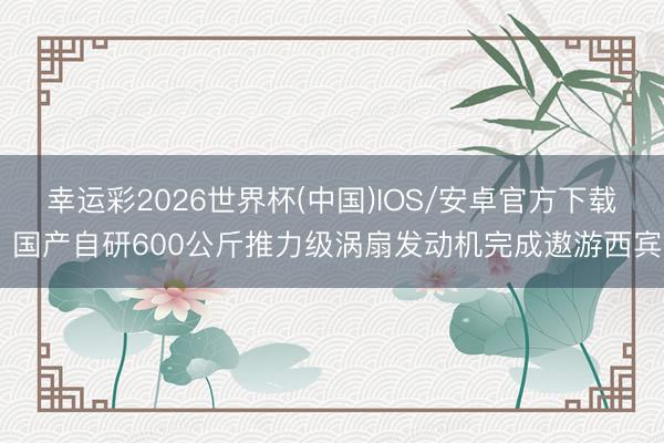 幸运彩2026世界杯(中国)IOS/安卓官方下载 国产自研600公斤推力级涡扇发动机完成遨游西宾