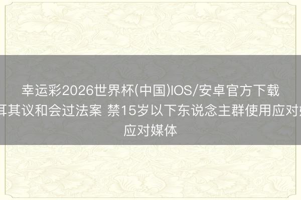 幸运彩2026世界杯(中国)IOS/安卓官方下载 土耳其议和会过法案 禁15岁以下东说念主群使用应对媒体