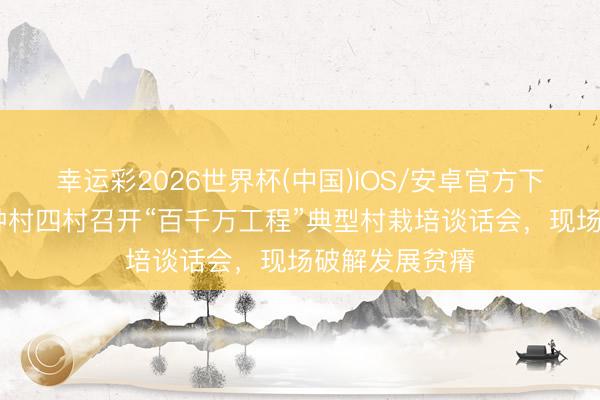 幸运彩2026世界杯(中国)IOS/安卓官方下载 钟村街到钟村四村召开“百千万工程”典型村栽培谈话会，现场破解发展贫瘠