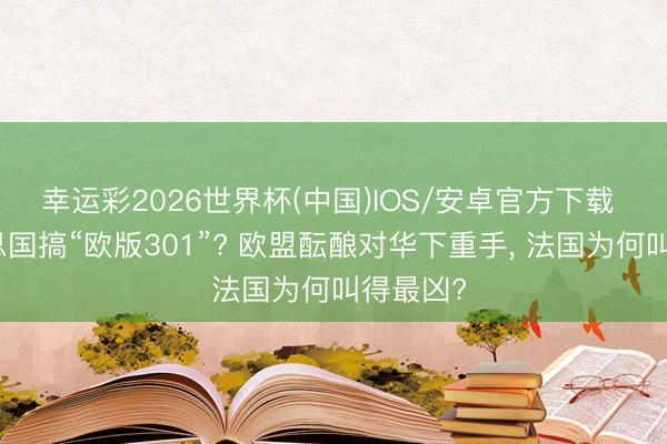 幸运彩2026世界杯(中国)IOS/安卓官方下载 学好意思国搞“欧版301”? 欧盟酝酿对华下重手, 法国为何叫得最凶?