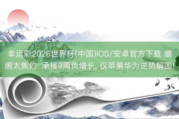 幸运彩2026世界杯(中国)IOS/安卓官方下载 阛阓太焦灼: 承接9周负增长， 仅苹果华为逆势解围!